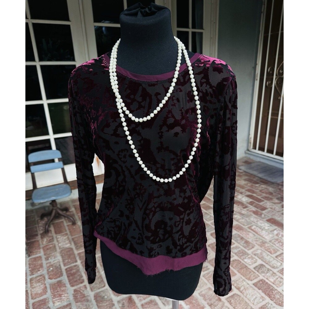 Top Whimsigoth Velvet Knit Sublimated Crushed Velvet Shirt simply Vera PXL‎